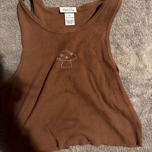 rue 21 crop top mushroom